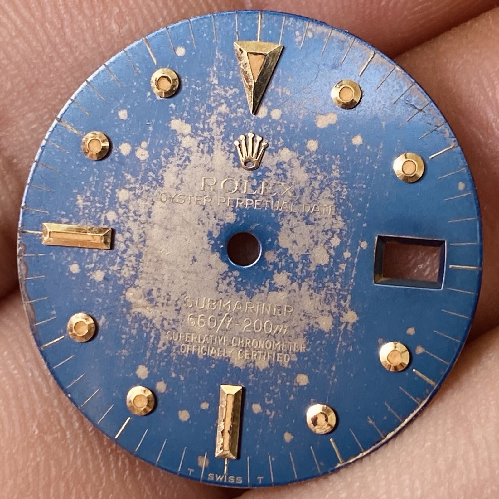 Rolex Blue Nipple Tropical Dial For Submariner Date Gold Model Ref 1680