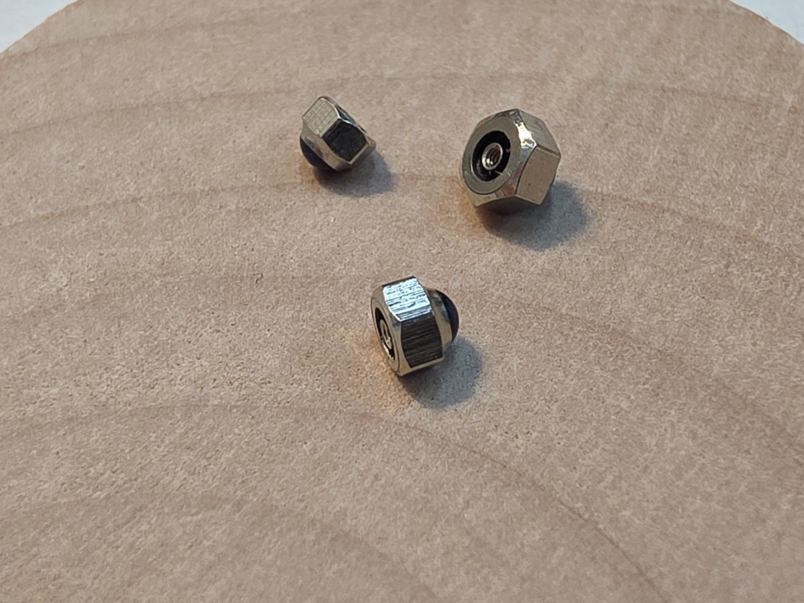 Lot Of 3 NOS Blue Cabochon Silver-Tone Wristwatch Crowns-3.44mm-4.42mm Diameters