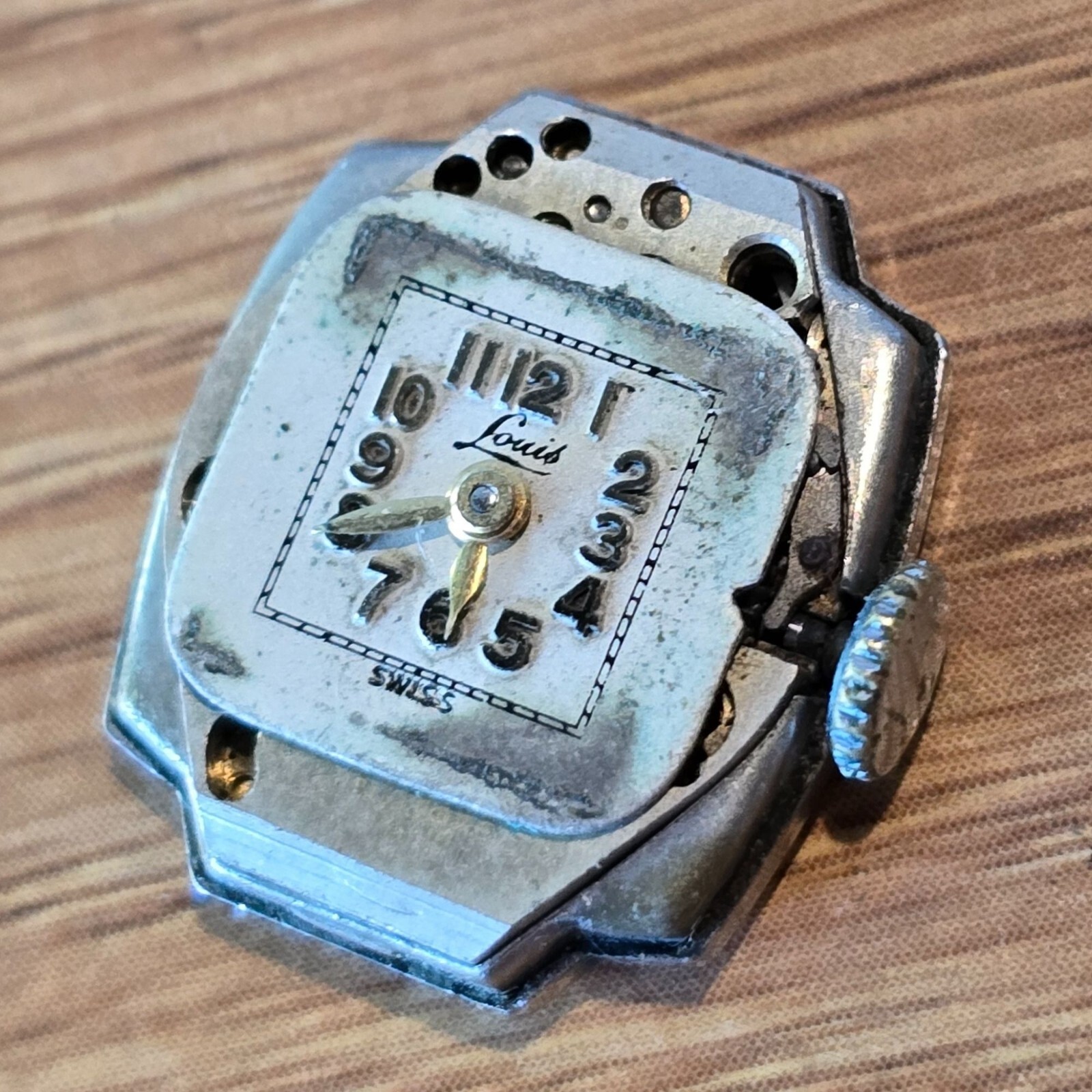 Vintage Louis Homis 7 Jewel FXW Pinstripe Mechanical Watch Movement Part WP2