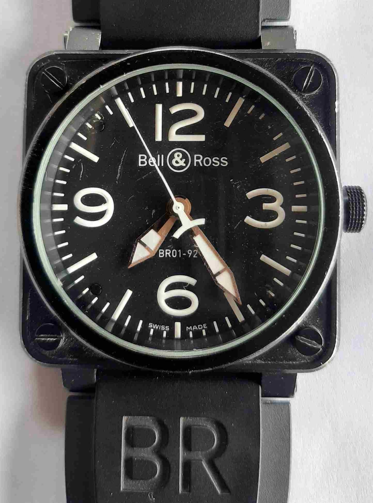 BELL & ROSS BR01-92 Military Gold & Steel Watch. Ref: BR01-92-S/R-701