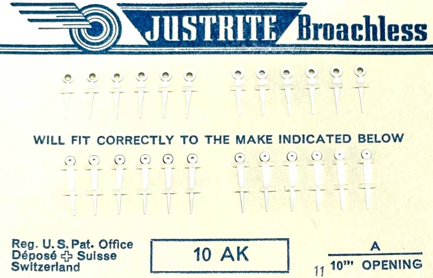 Justrite Broachless 10AK Silver Lozenge Hands 11” opening LOT AS SHOWN 20-44