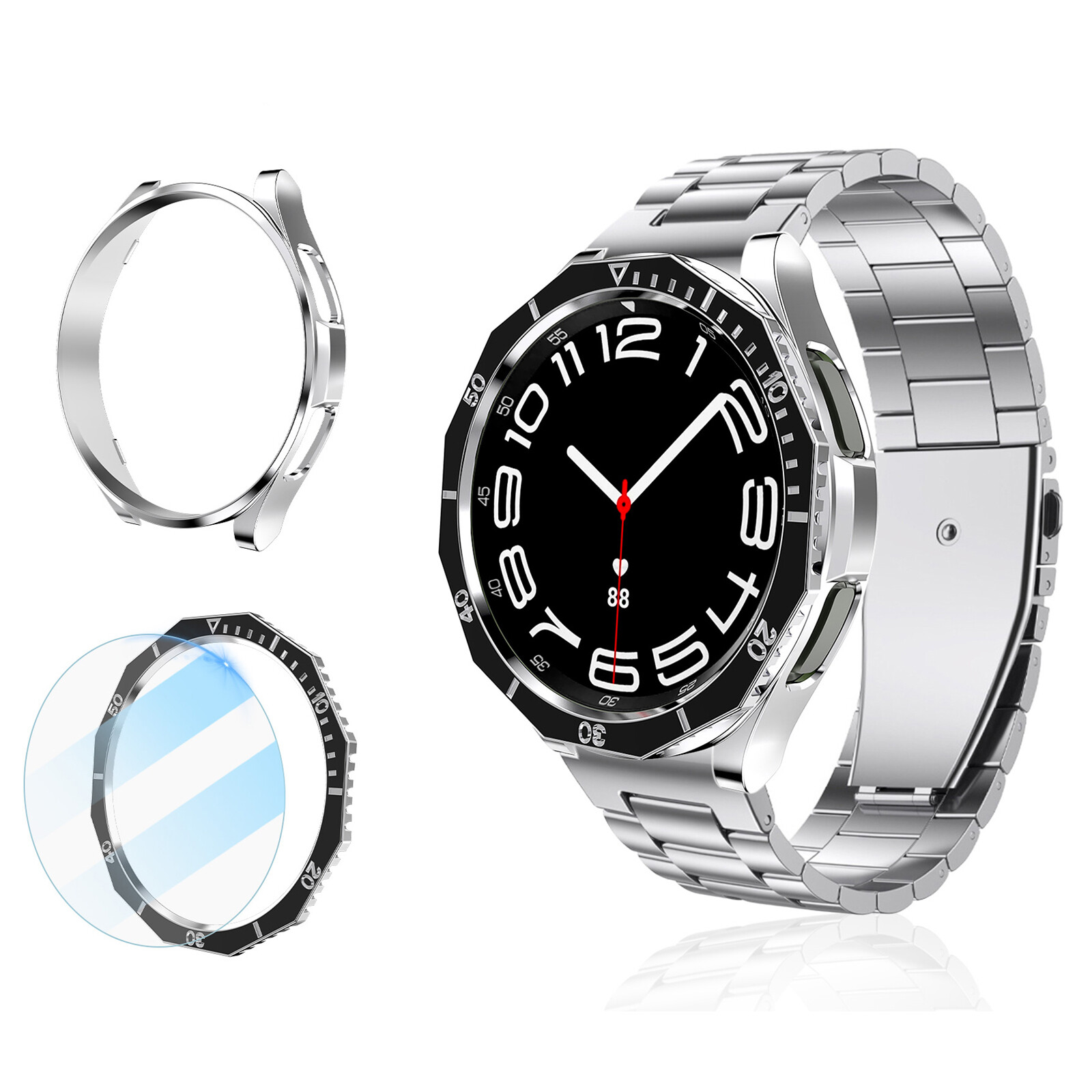 Protective Case with Tempered Film for Samsung Galaxy Watch6 Classic R950/R960
