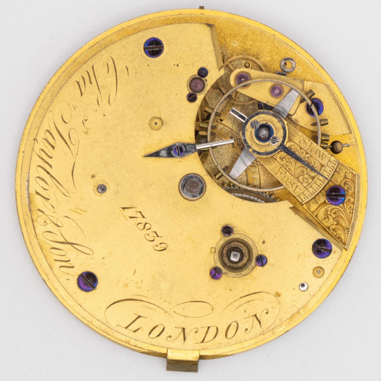 Chas. Taylor & Son of London 46.3 x 11.1 mm Fusee Antique Pocket Watch Movement