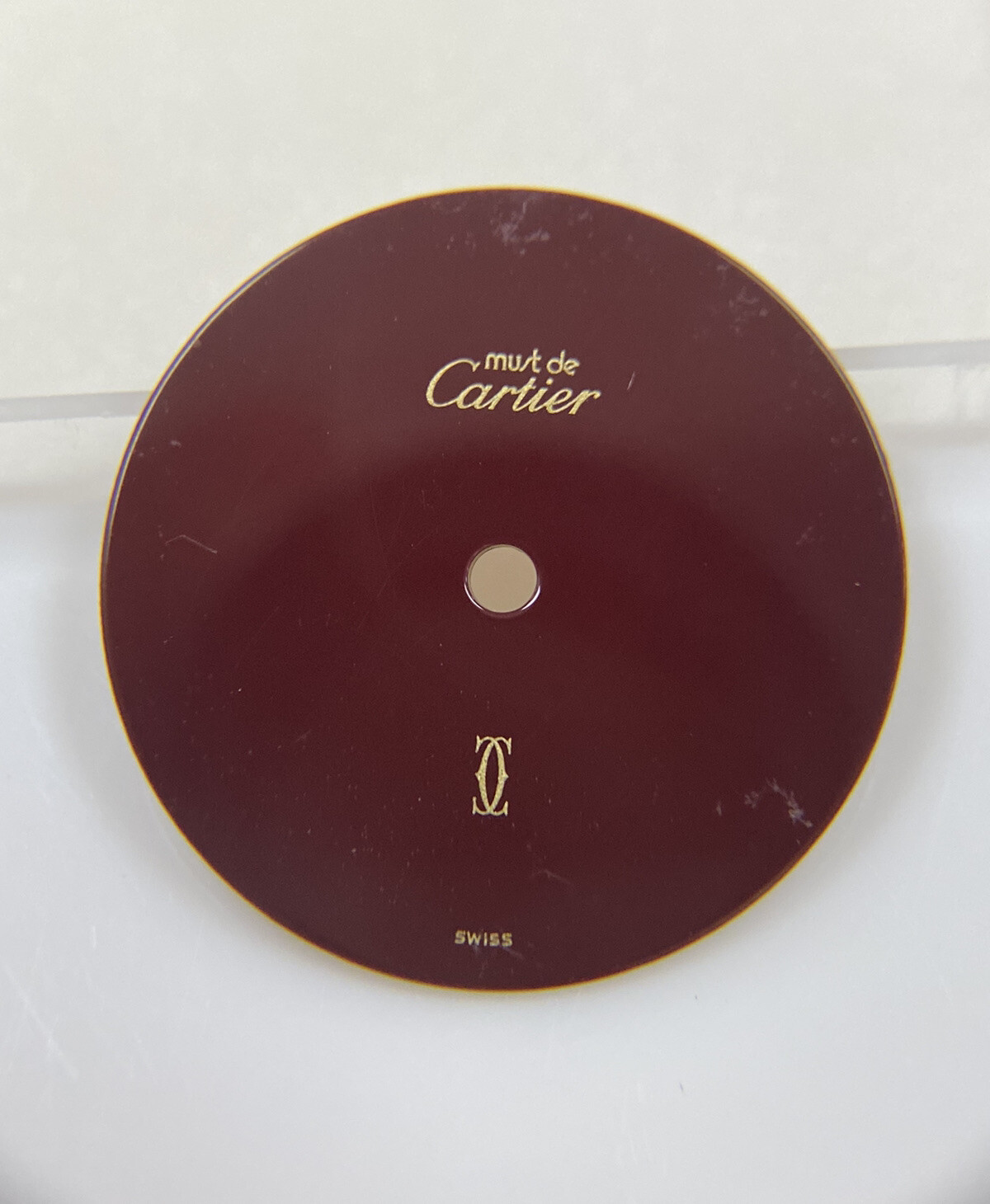 Original Must De Cartier VendomeVermeil Argent 925 VC100296 Burgundy 20.5mm Dial