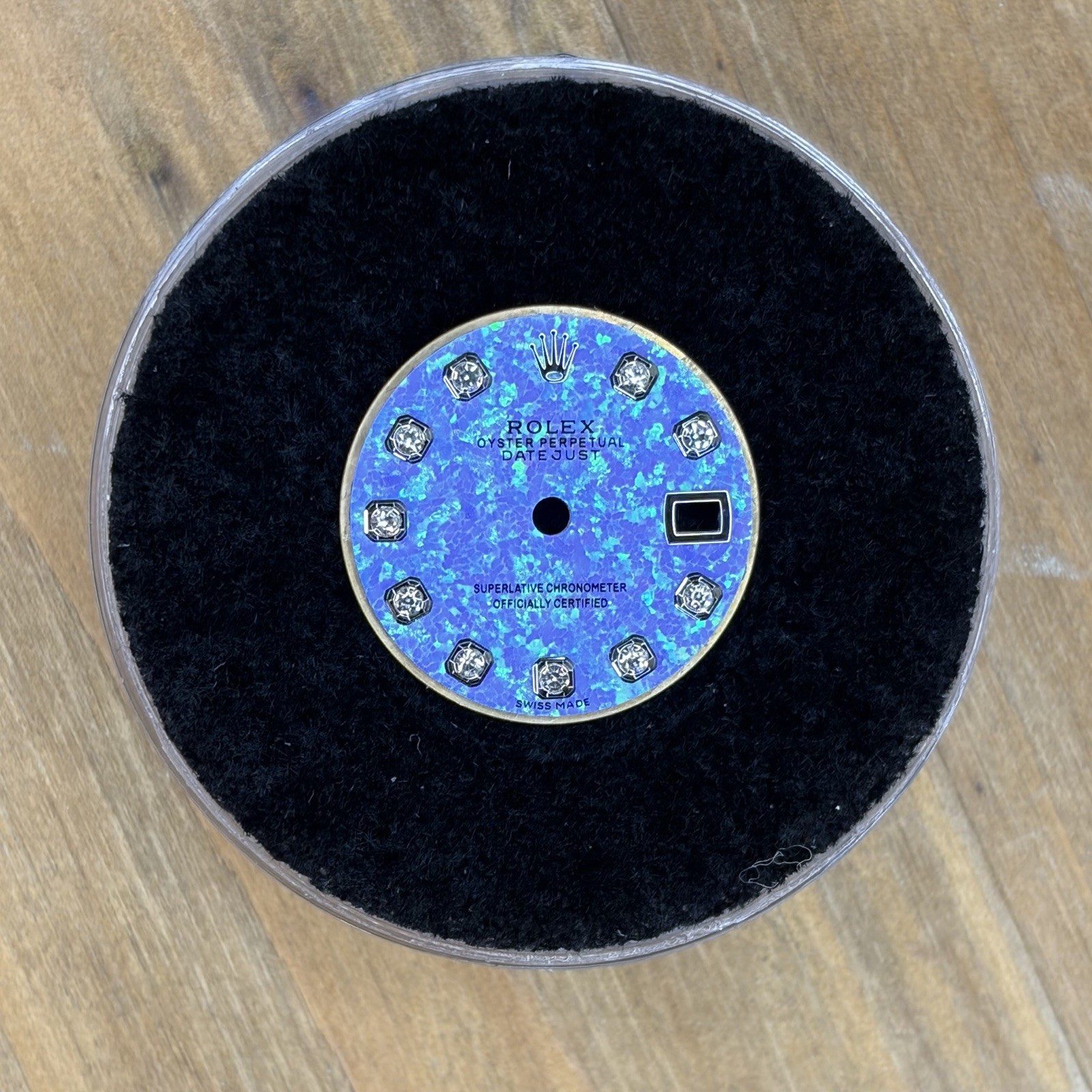 Rolex Ladies DateJust 26mm Stainless Steel Custom Blue Opal Diamond Dial