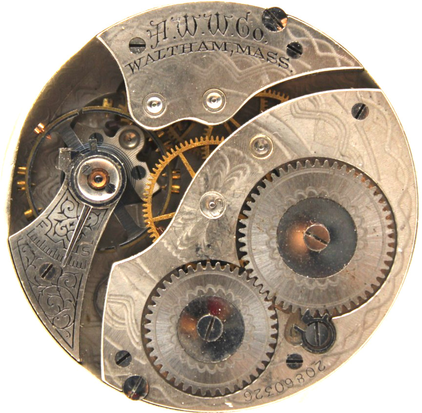 1916 WALTHAM POCKET WATCH MOVEMENT 20860326 GRADE: 210 12s 7j (BF3)