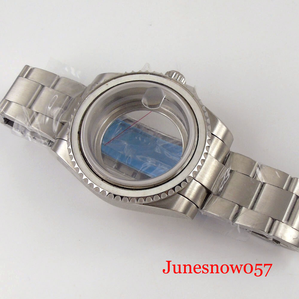 40MM SUB Men Watch for NH35A NH34 ETA 2824 Oyster/Jubilee Sapphire Screw Crown