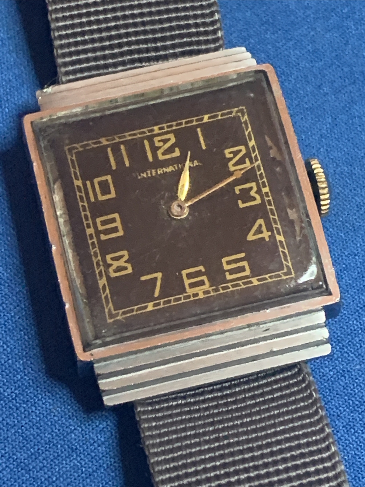 Vintage IWC International Watch Co 17J Manual Wind Movement Re-cased Running