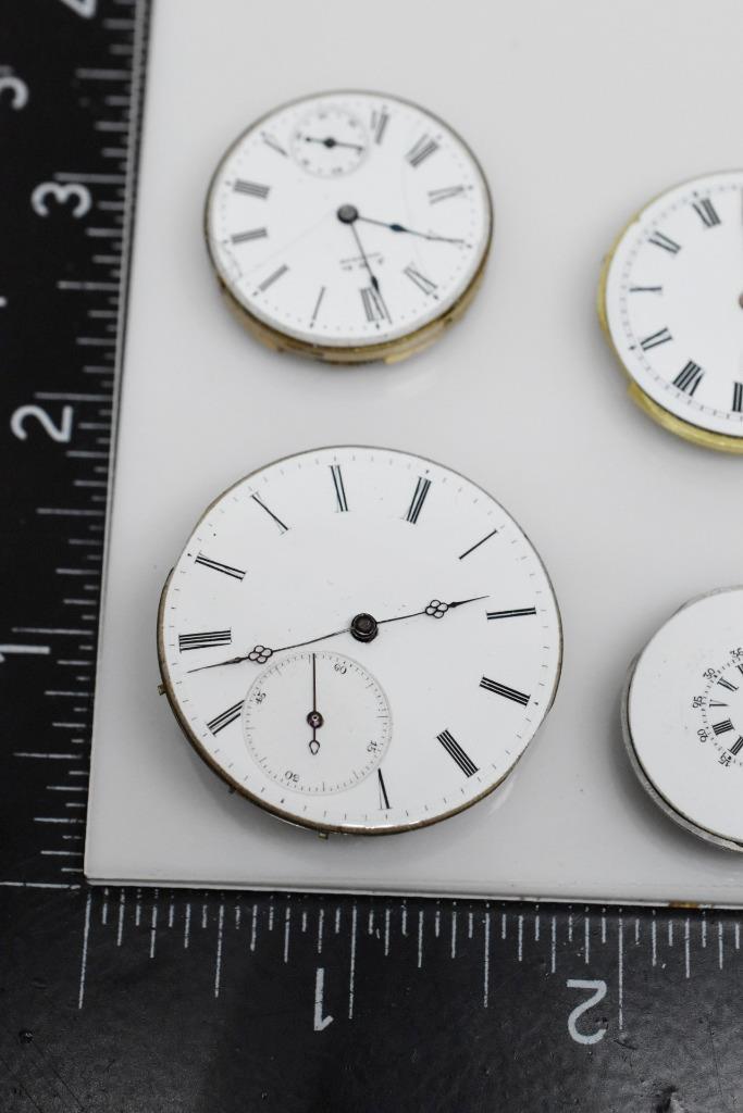 Lot of 6 Vintage & Antique WALTHAM & ELGIN Pocket Watch Movements -AS IS-