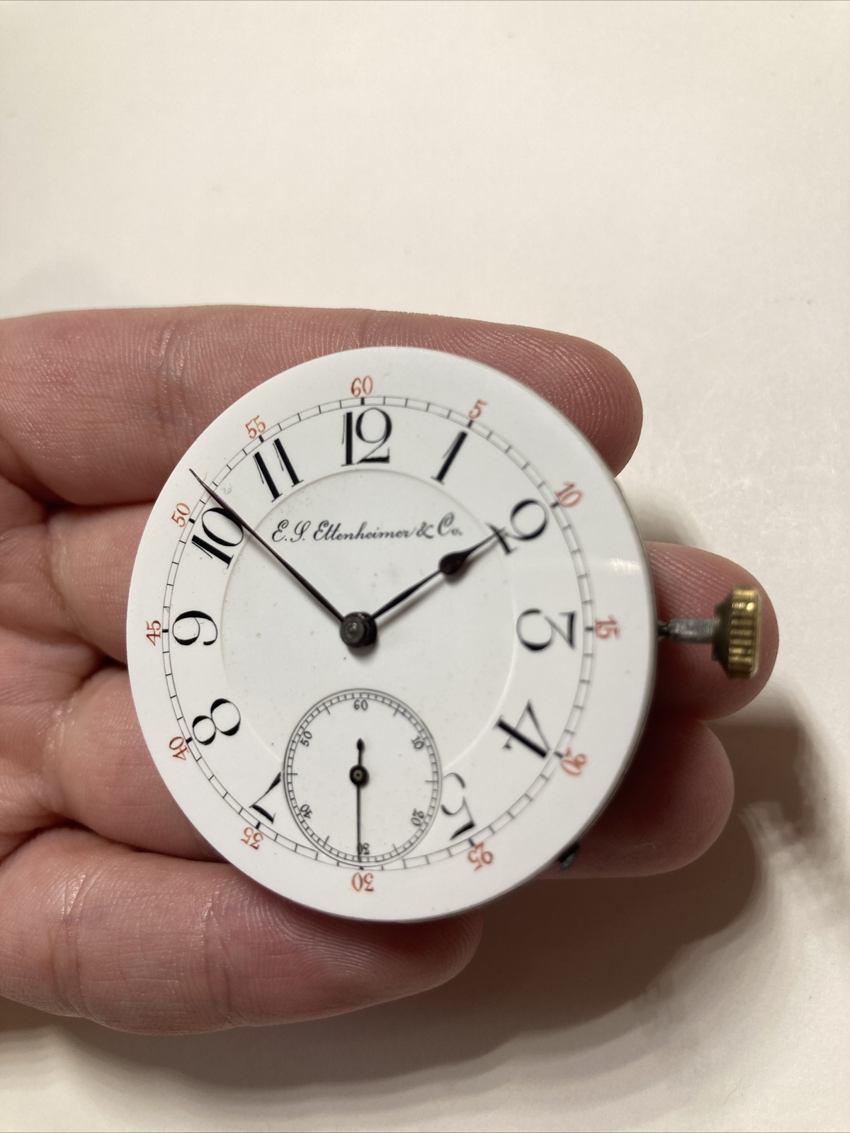 E.S.ETTENHEIMER Chronometer Rochester, NY Full Jewels Art Deco Swiss Pwatch Move
