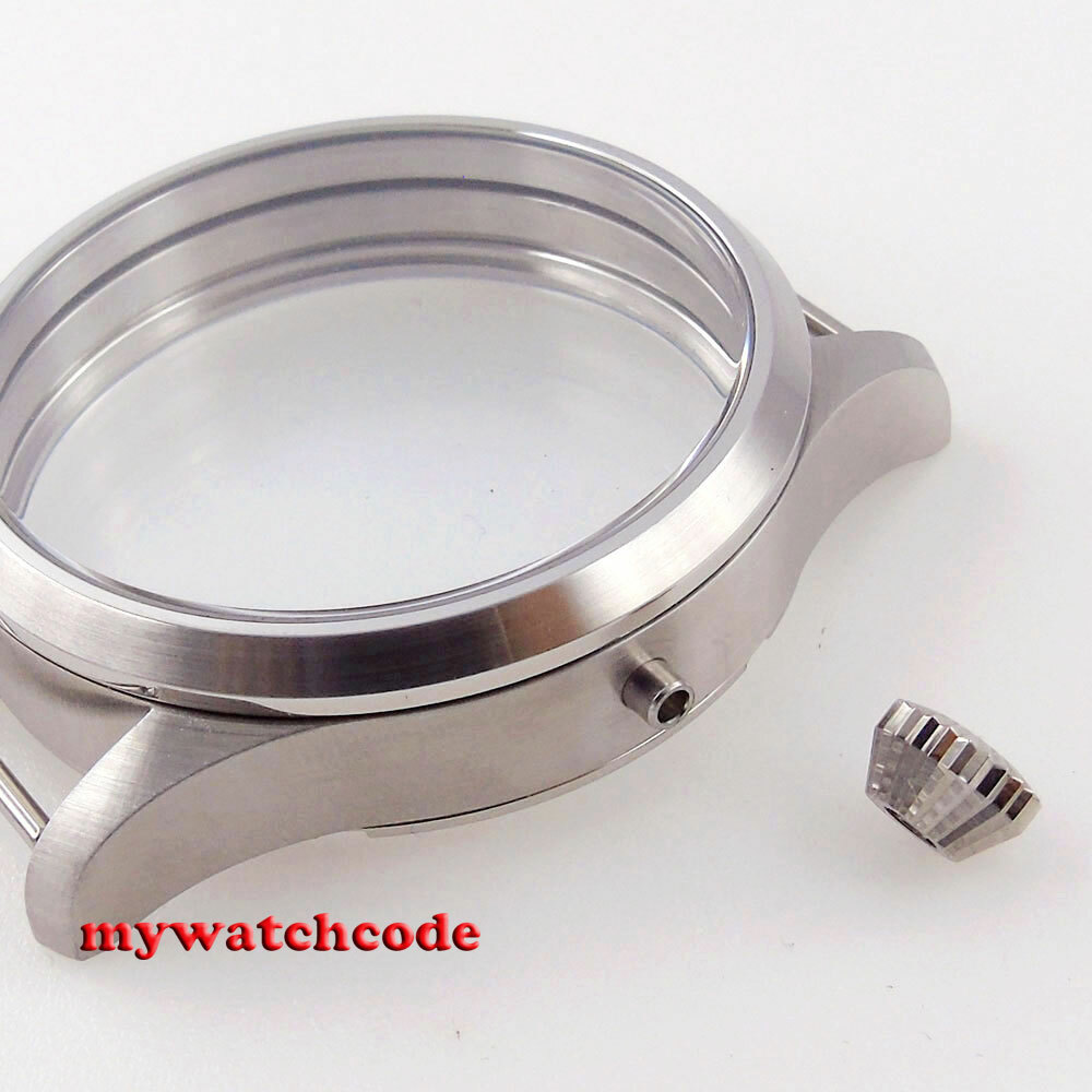 brushed 42mm sapphire glass 316L steel PVD Watch Case fit ETA 6497 6498 ST3600