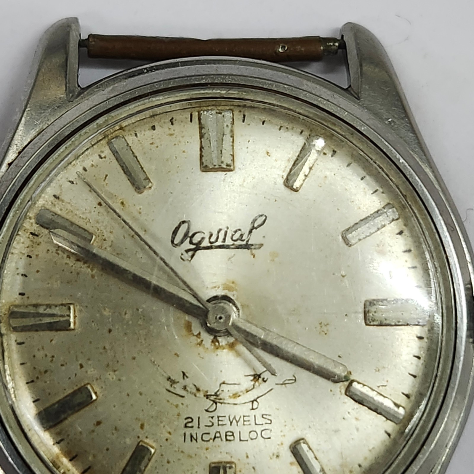 Ogival Mechanical Watch Case/Dial with Enicar 17J Movement – For Parts or Repair