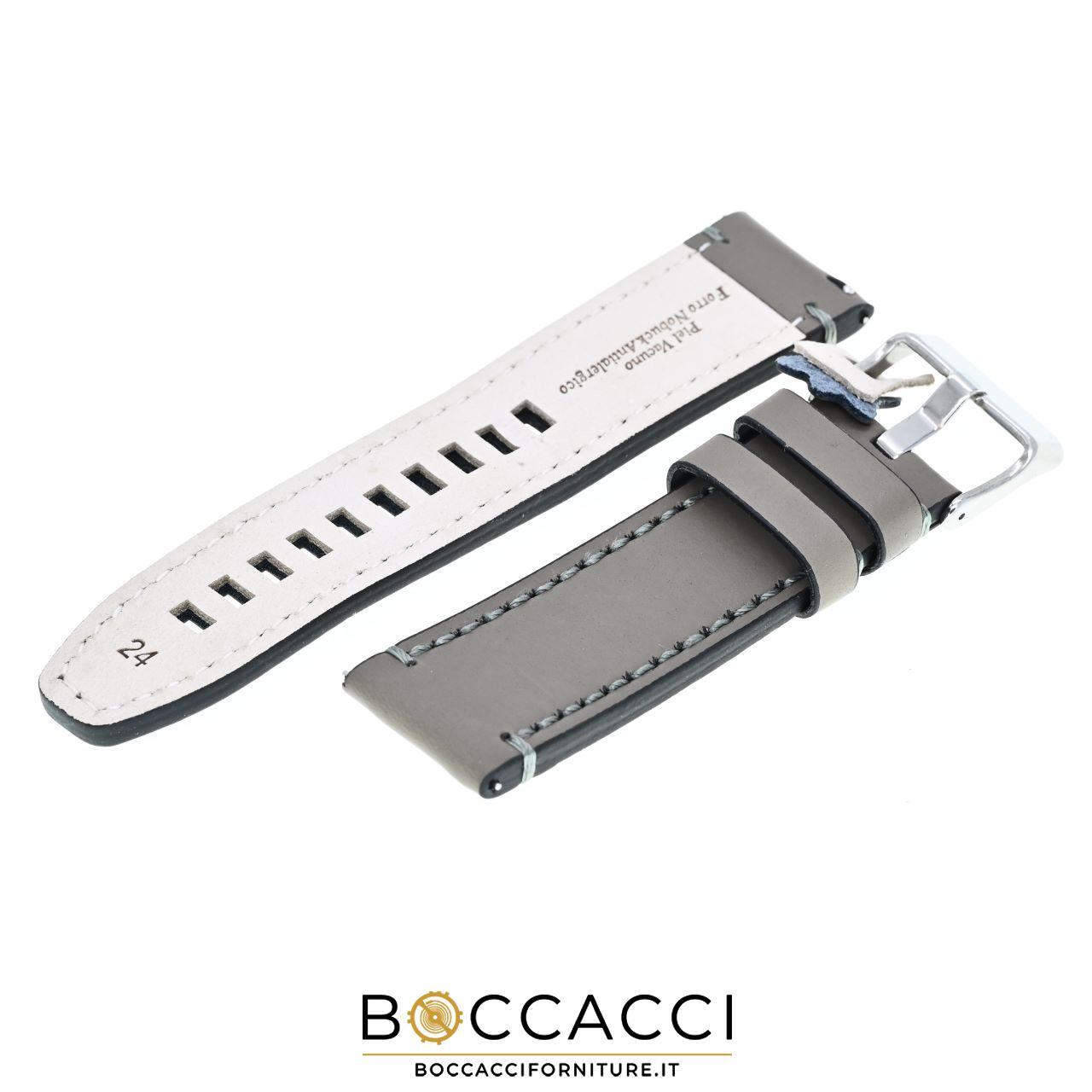 DILOY Cinturino Easy Fit/Remove 20mm Grigio Chiaro in Pelle Semi imbottito Cu…