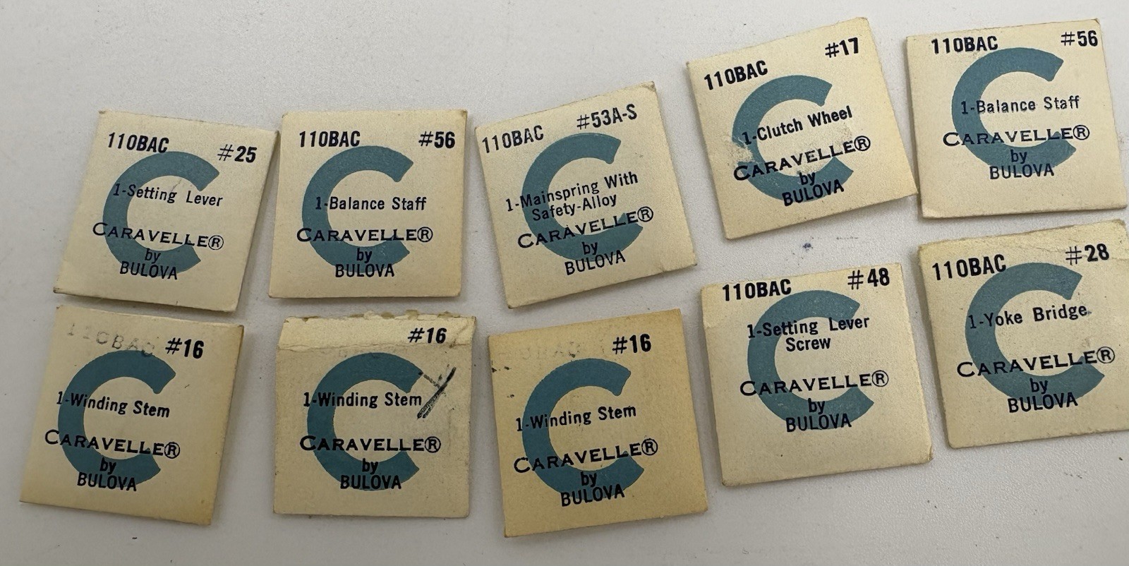 Bulova Caravelle Watch Parts – 110BAC Caliber – See Images – SEALED Packets