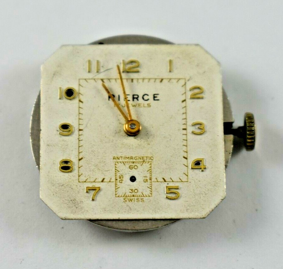 Vintage Swiss Made Pierce Gigantic SA Manual Wind 17J Wrist Watch Movement lot.t
