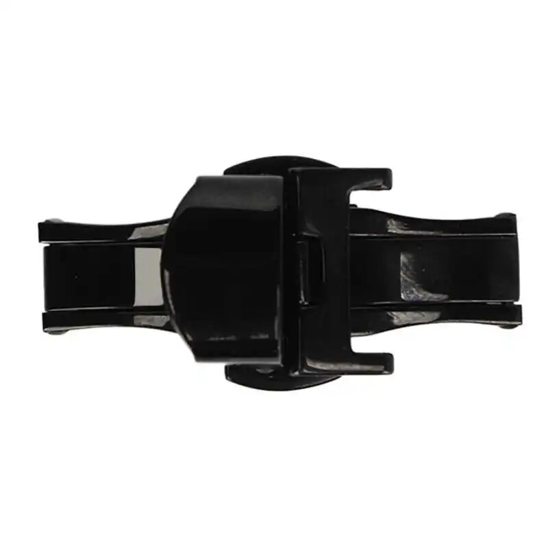 Black Watch Strap Buckle Watch Clasp Stainless Steel Double Push Button