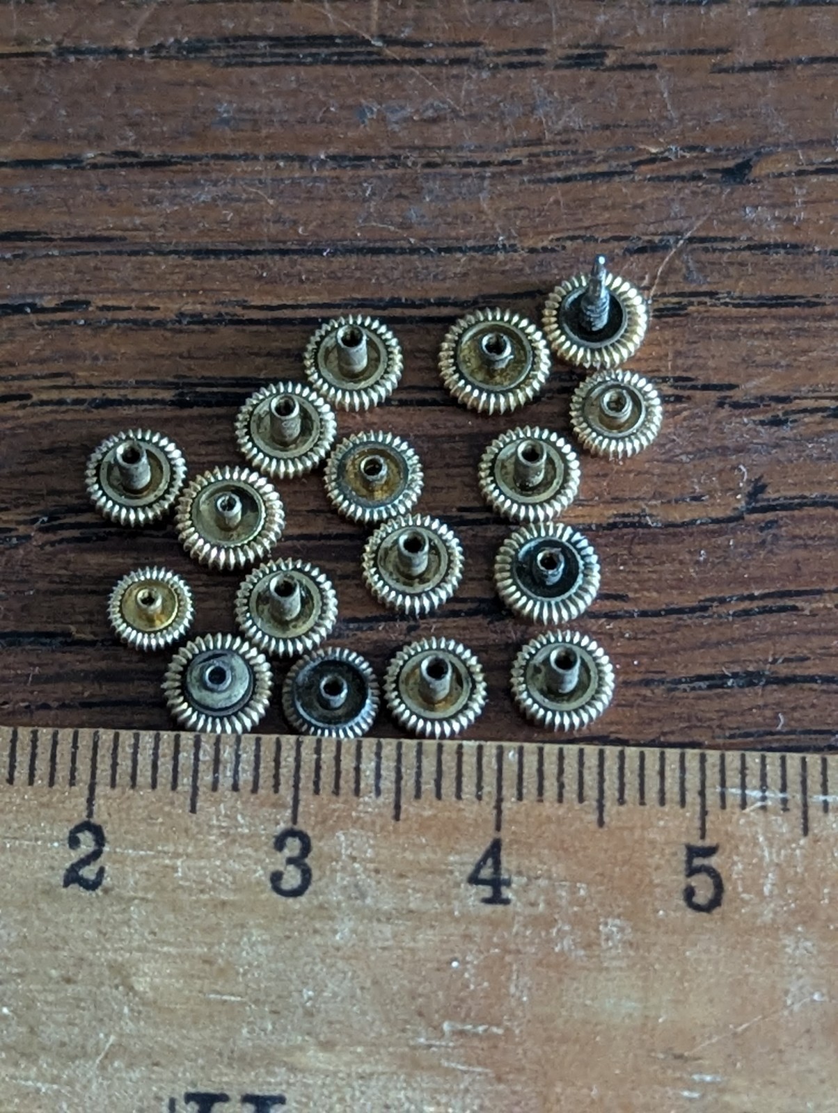 IWC Watch Crowns, Gilt, International Watch Co, Various Sizes, Used Crowns #N823