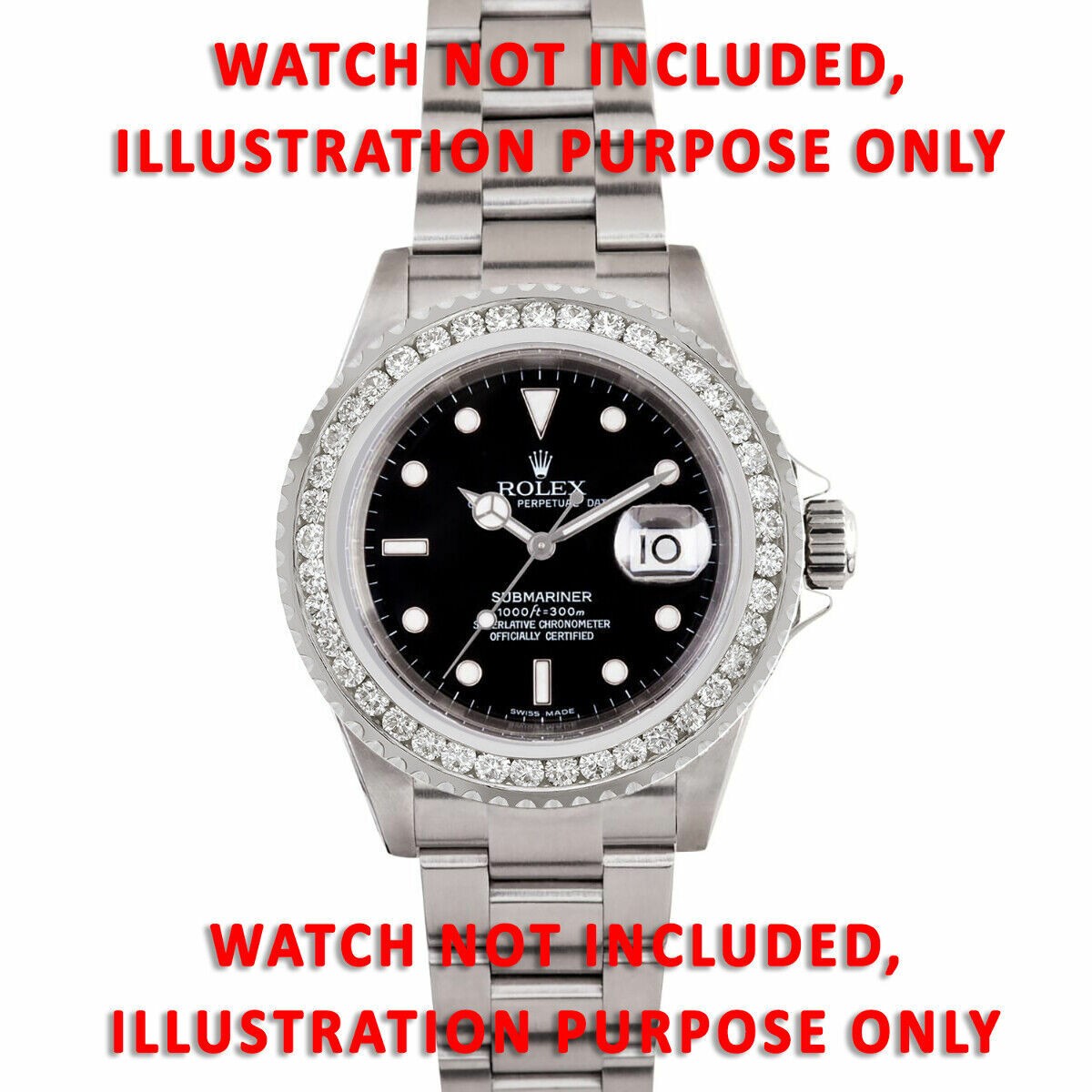 3CT CHANNEL NATURAL DIAMOND BEZEL 18KW FOR ROLEX GMT MASTER 2 16700 16710 116710