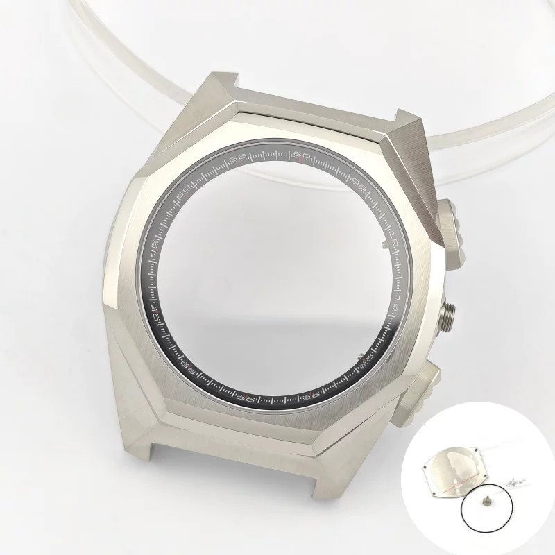44.5mm Stainless Watch Case+Strap Sapphire for VK63 VK64 Movement 32.5mm Dial