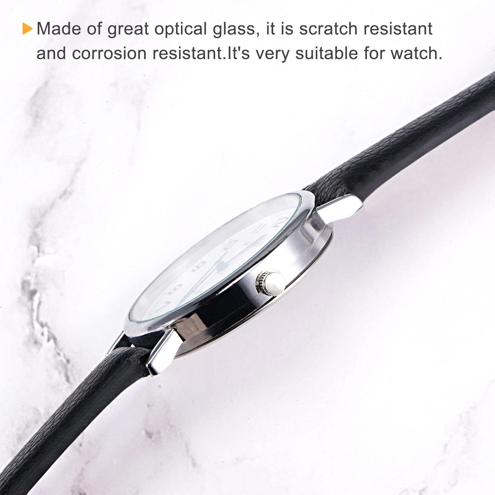 Round Flat Watch Crystal Lens Glass 44.5mm Dia. Replacement Parts, Clear 6 Pcs