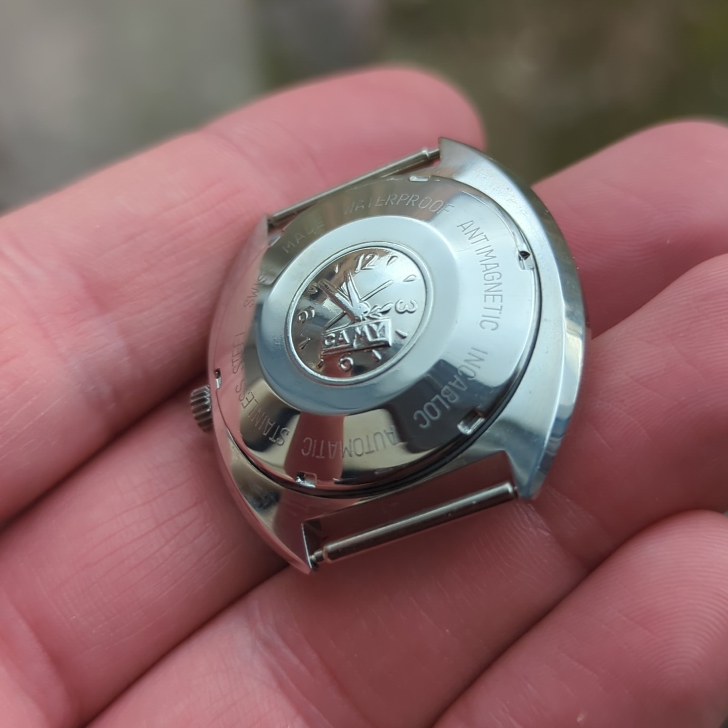 Vintage Camy Steel Swiss NOS Watch Case 36mm for 28.5mm Movement (J49)