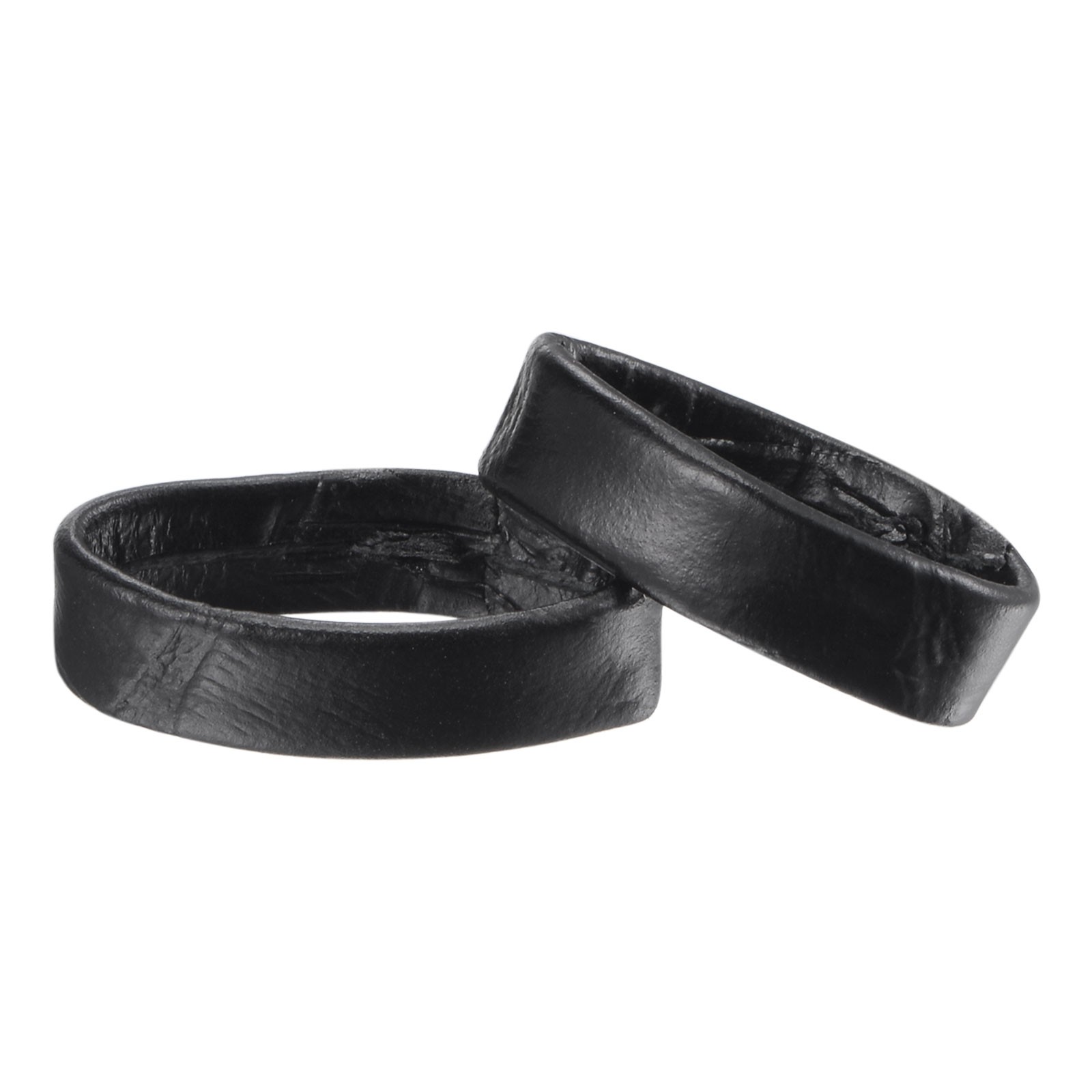 PU Leather Loops Retaining Ring Keeper for 20mm Width Watch Band Black 2Set