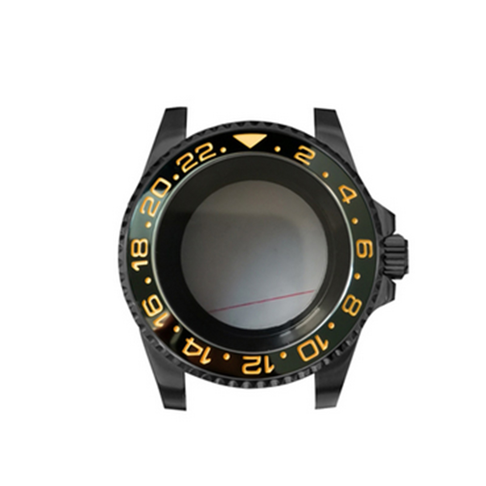 Watch Case 40MM PVD Black SUB Sapphire Flat Mirror Watch Case for NH35/NH36