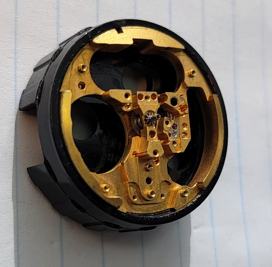 Vintage Bulova Accutron 214 Part 709 Movement Pillar Plate USA N3 1973