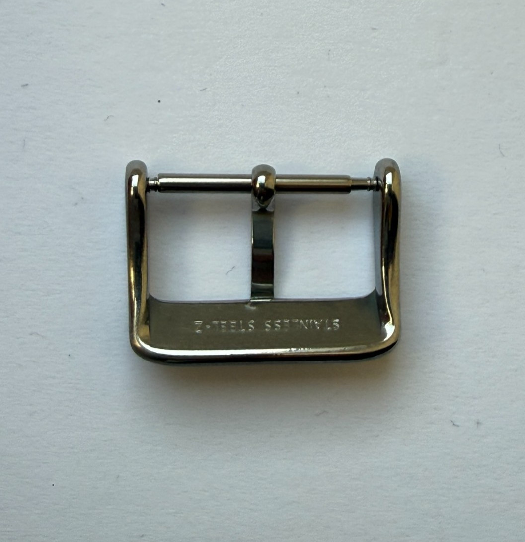 Genuine Original Seiko Brushed Steel Watch Pin Buckle 20mm Leather Rubber Strap