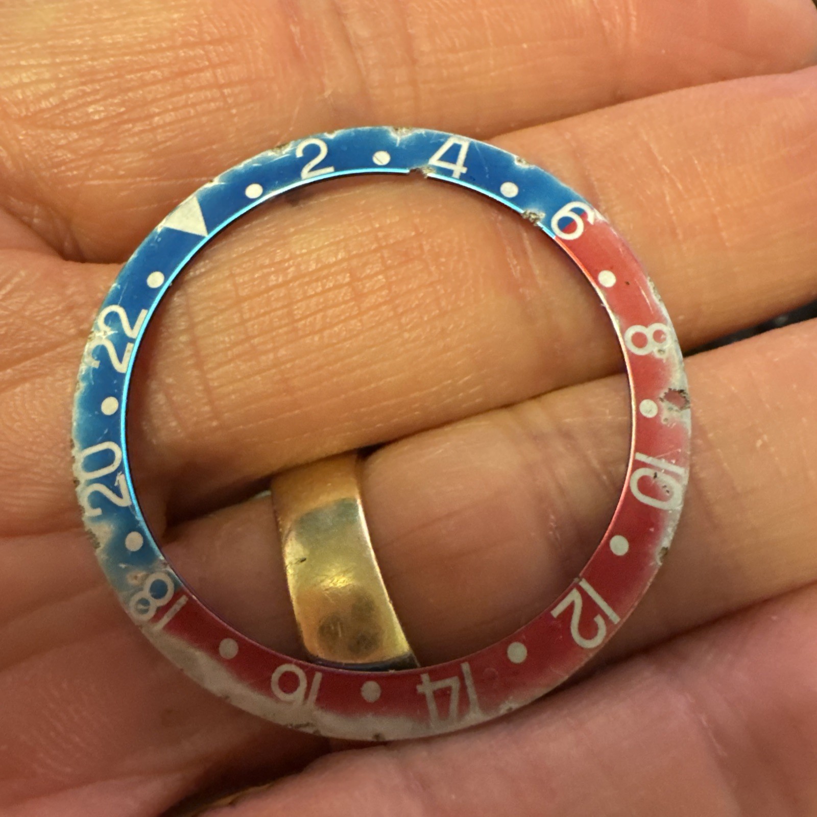 Genuine Rolex GMT Master 1675 Bezel Insert Faded and used patina