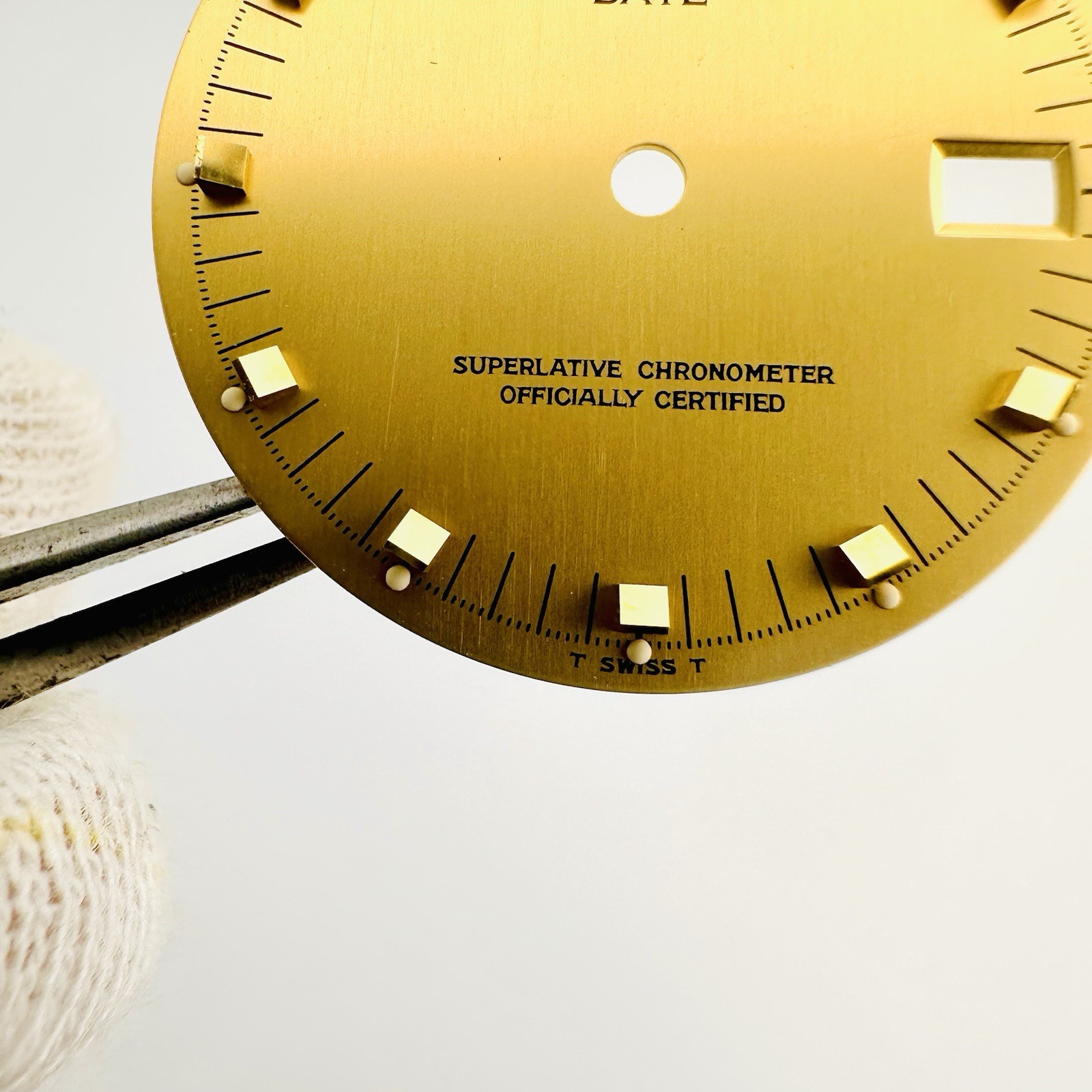 Auth. Rolex Champagne Doorstop Markers Tritium Dial 34mm Date 15053 15233 15058