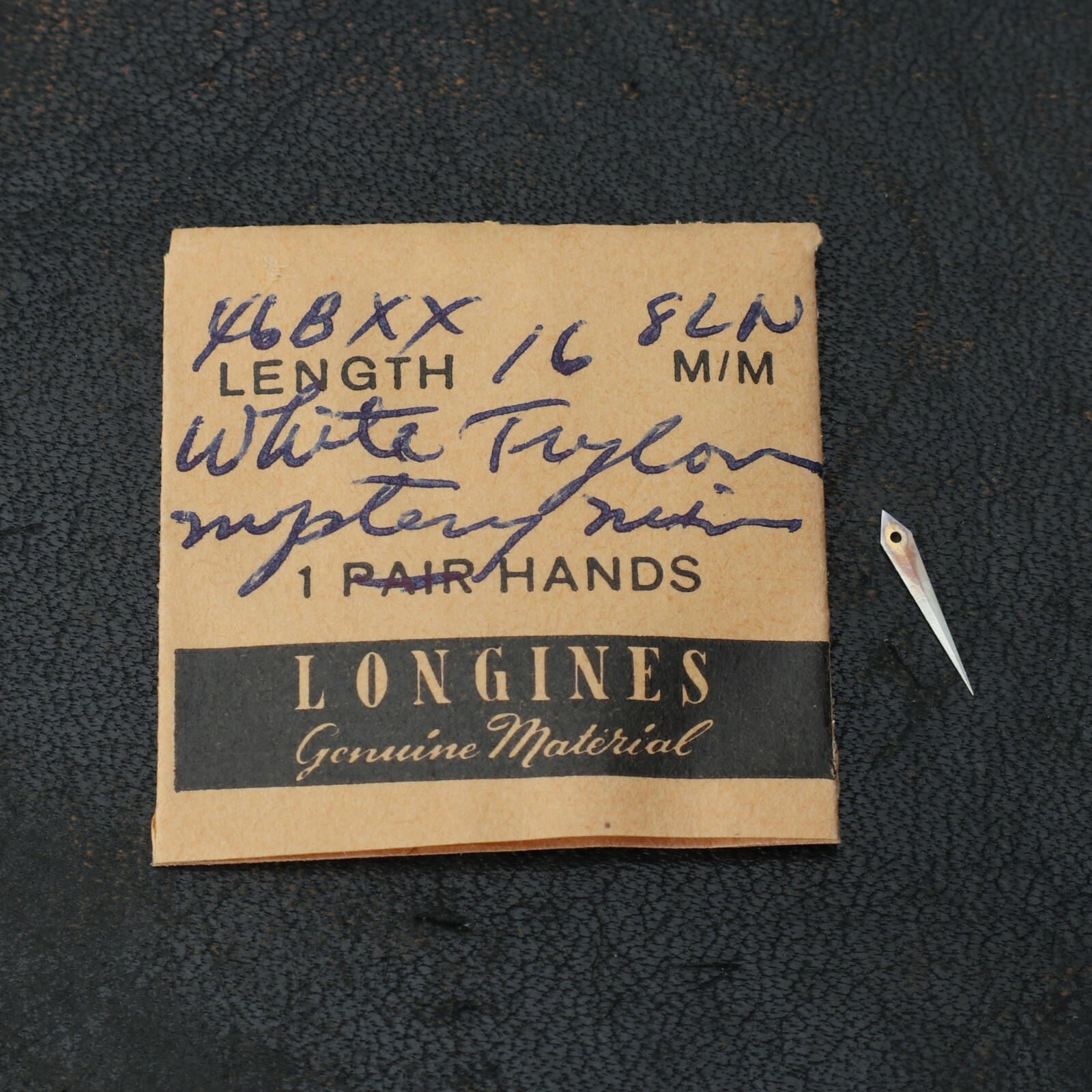 NOS Longines 8LN WhiteTrylon Min Mystery Hand 16mm Watch Part 46BXX (#C6D9)