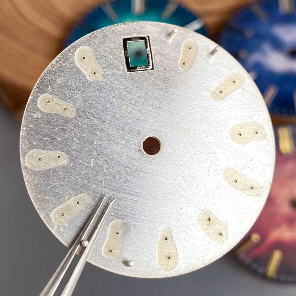 28.5mm Gradient Texture Dial for NH35 Movt Mechanical Dive Watch DIY Accessory