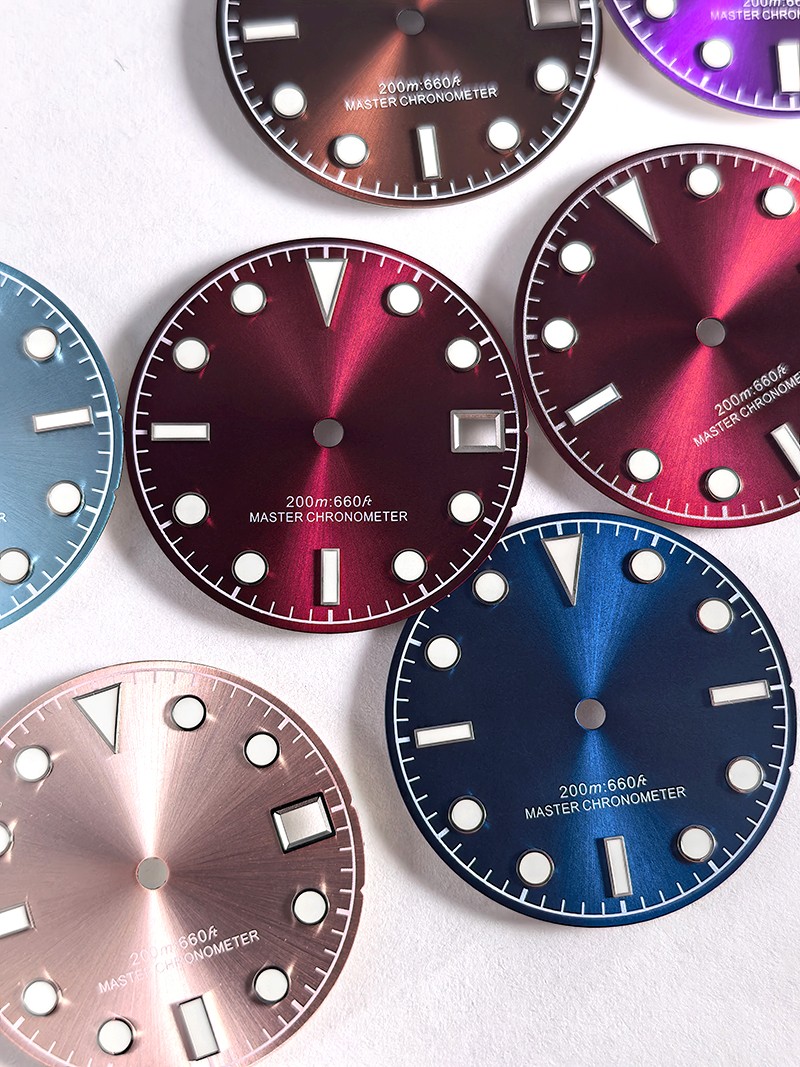 Retro Sunburst 28.5mm Matte Dial Blue Lume NH38/Nh35 Movement date