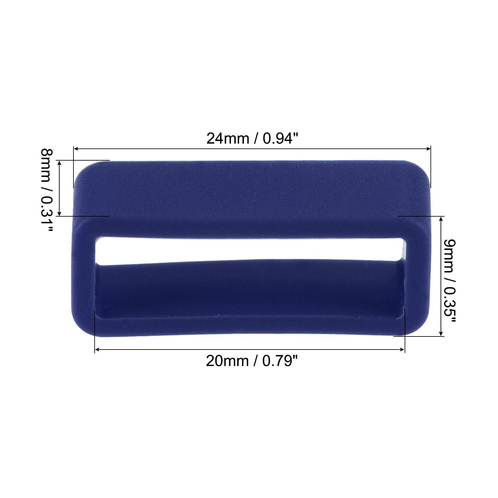 Watch Band Strap Loops Silicone for 20mm Width Watch Band, Deep Blue 4 Pcs