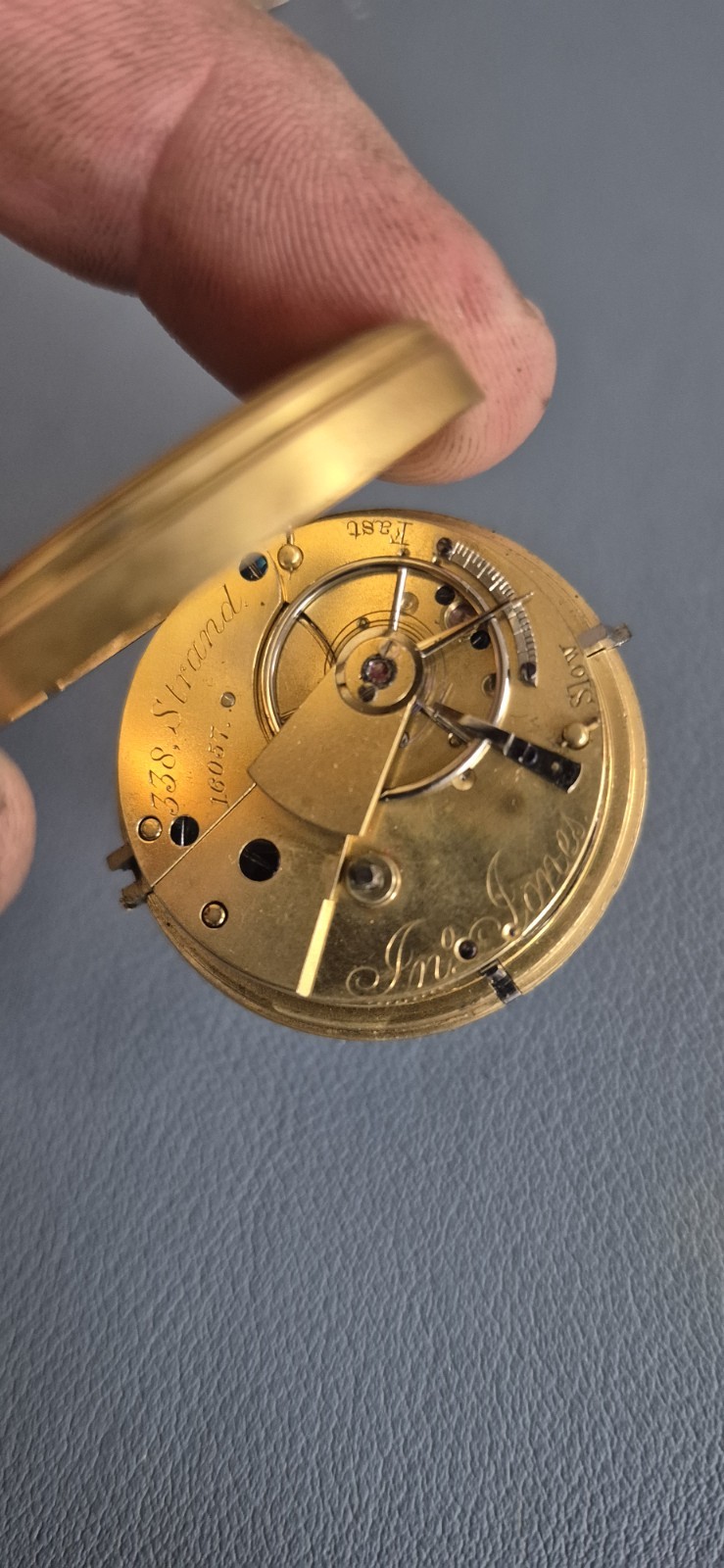 jn jones pocket watch Movement 338 Strand London 16057 Working