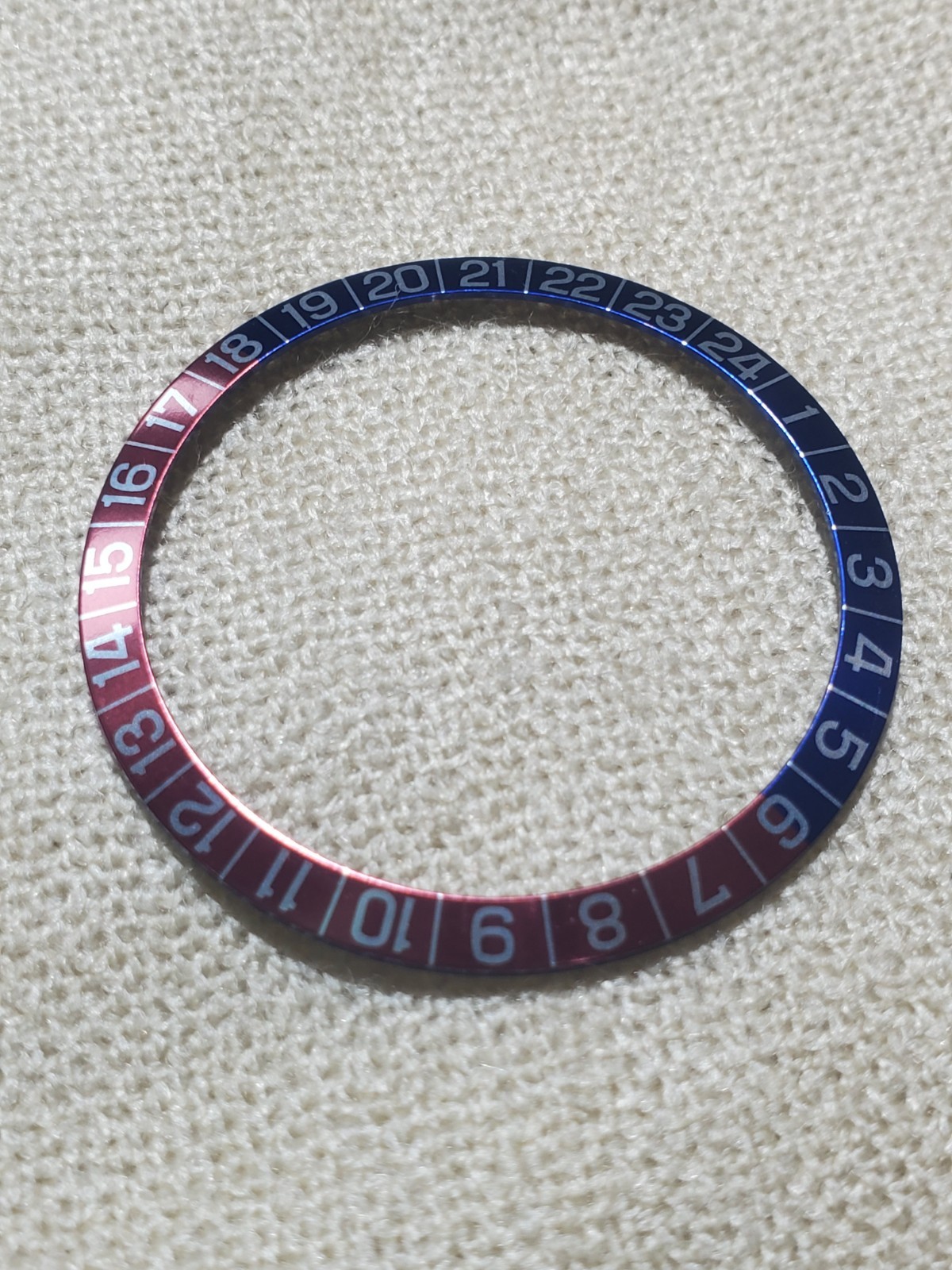 70s Heuer Autavia Divers Chronograph Red and Blue Bezel Insert Part