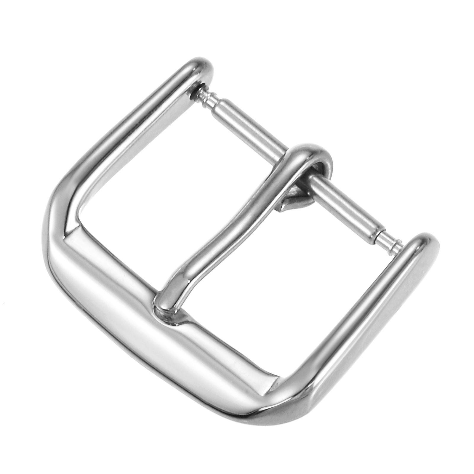 SUS304 Polished PVD Watch Buckle for 16mm Width Watch Bands Silver Tone
