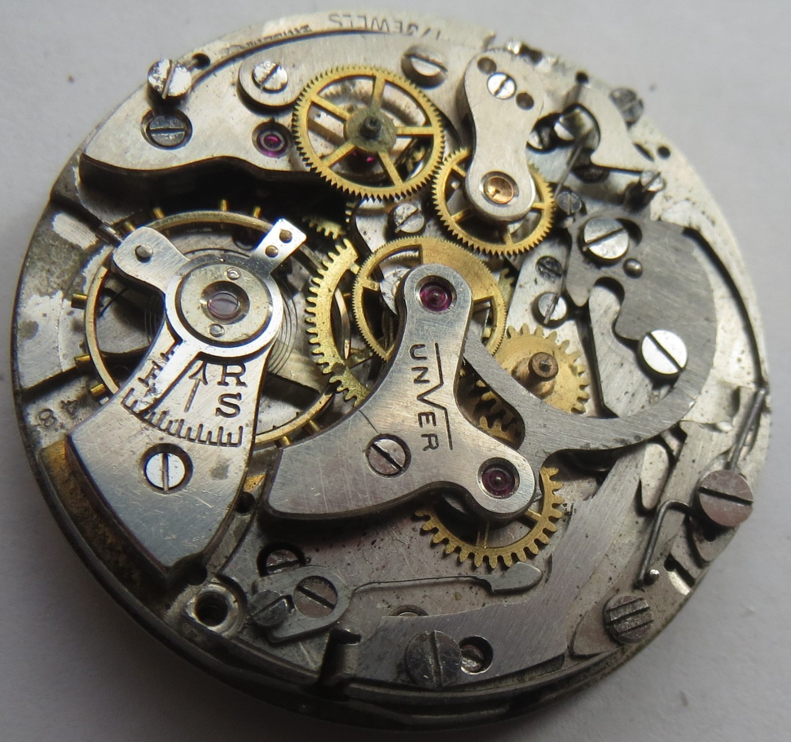 Unver cal. Landeron 48 chronograph mens wristwatch movement balance Ok.