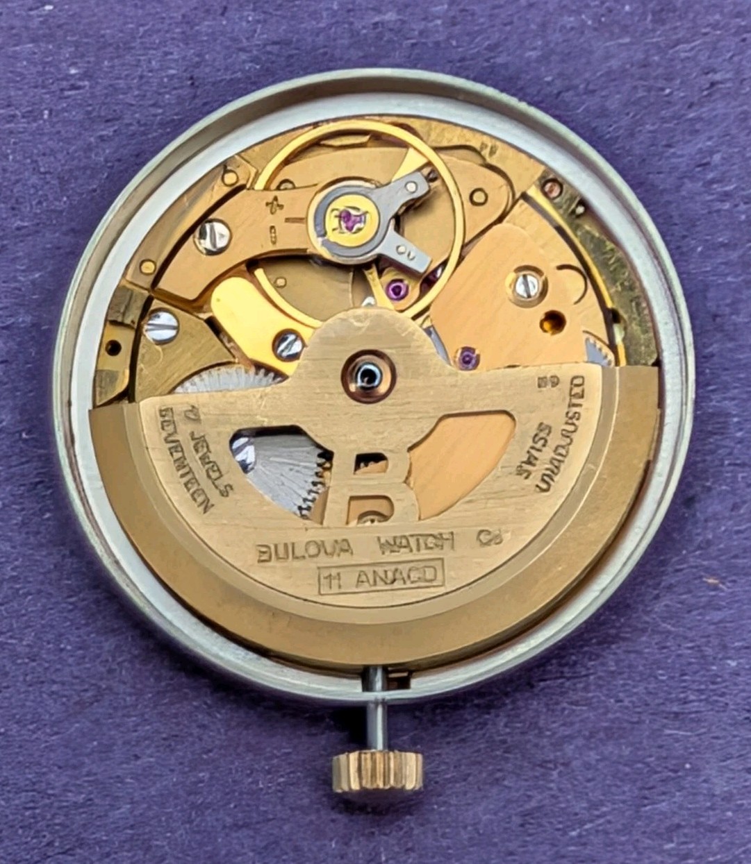 Bulova Sweep Seconds Auto Movement (cal 11ANACD) Running Order With Nice Dial!