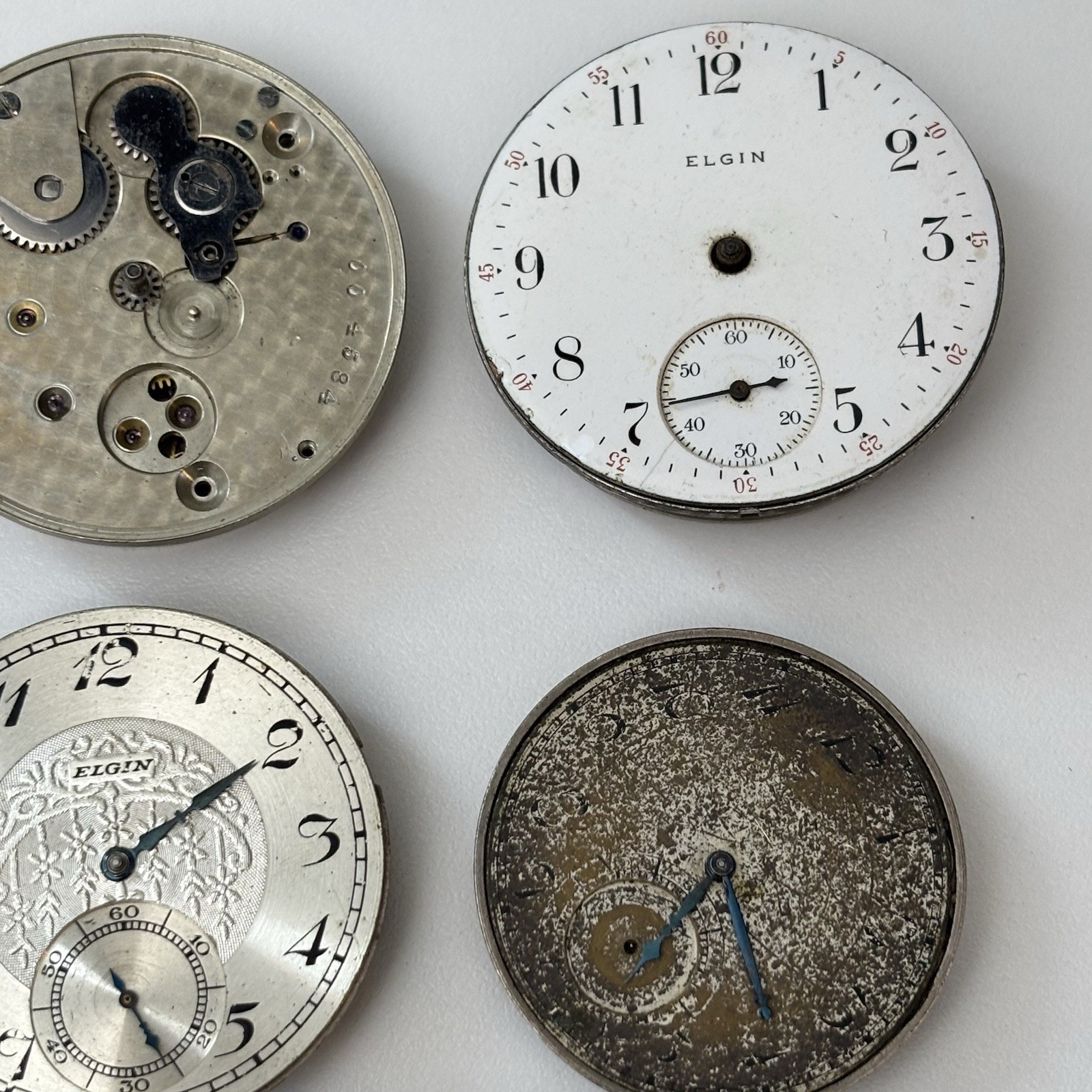 Vintage Elgin Waltham Pocket Watch Estate Repair Parts Bulk Lot Movement Dial