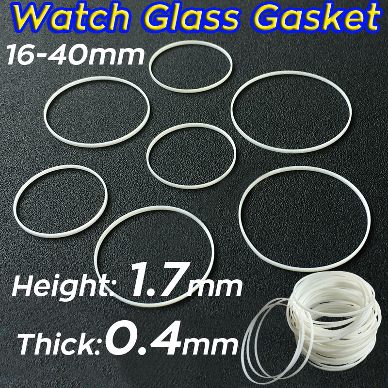 16-40mm White Glass Gasket Sealing O-Ring Front Case Watch Crystal Gasket Rings