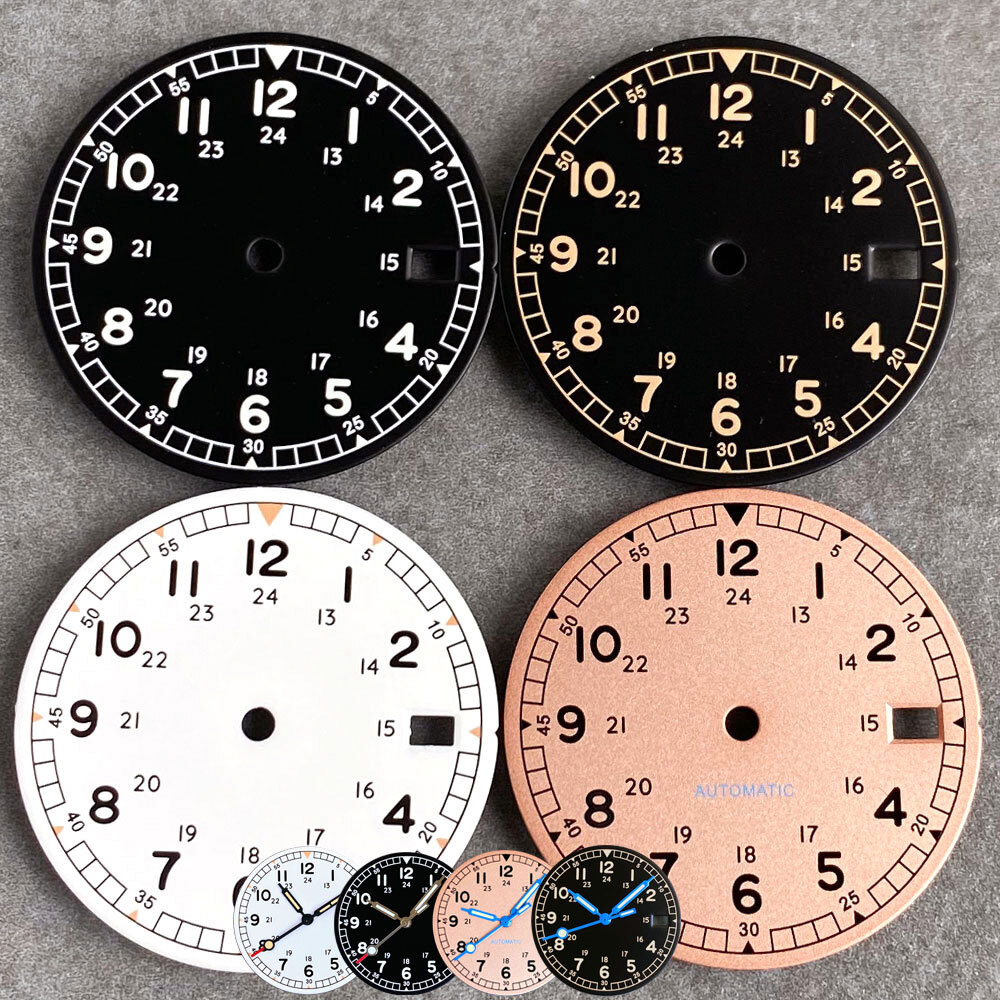 Pilot Watch Dial Face for NH35 NH36 NH38 NH70 NH71 NH72 Movt Luminous Hands Date