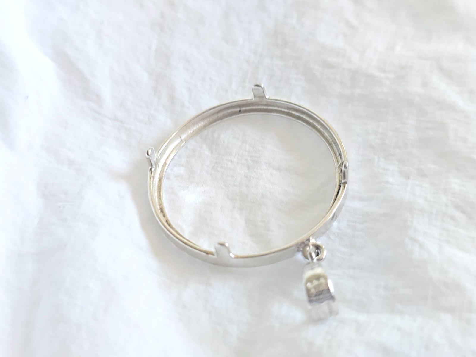 925 Sterling Silver Prong Back Diamond Cut Bezel for 30mm 50 Cent Coins