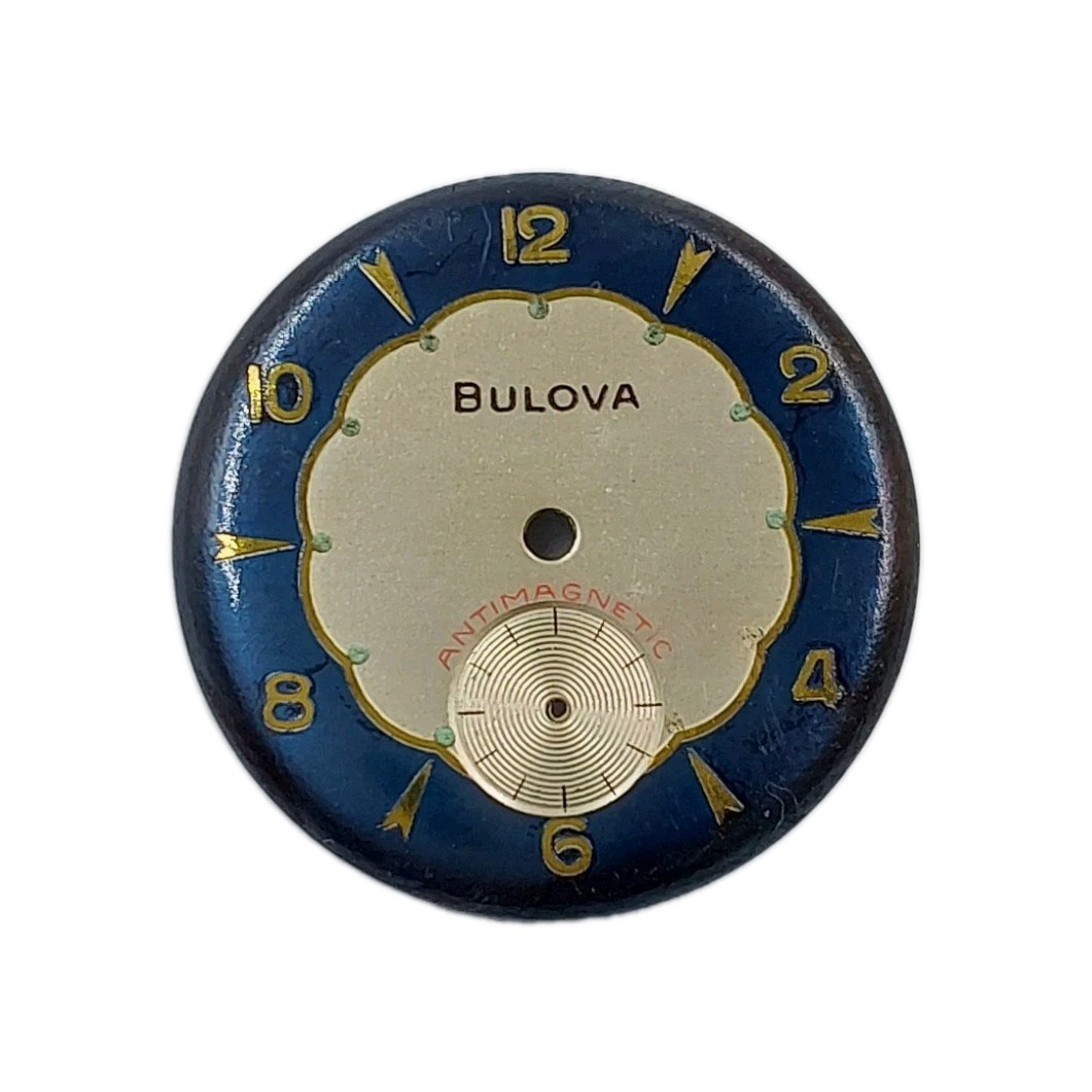 Bulova 26.1mm Double Sunk Metal Blue Wristwatch Dial 1903
