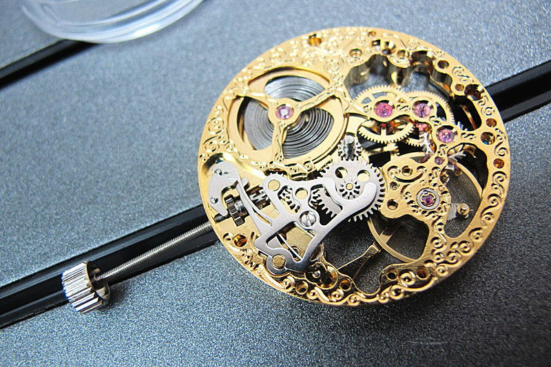 Rose Golden Hollow 17 Jewels 6497 Hand Winding Watch Wristwatch Movement