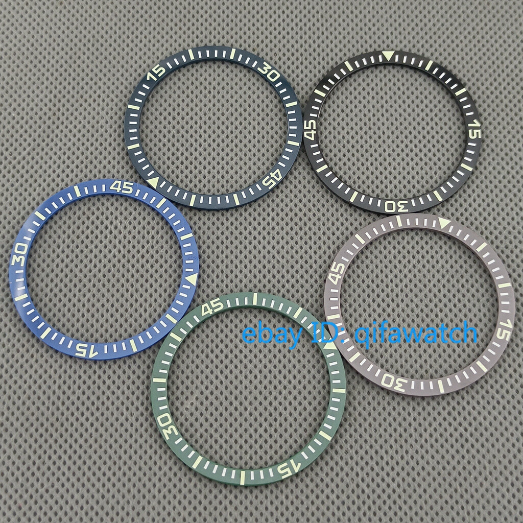 38mm flat bezel green blue black ceramics luminous bezel Insert Fit Watch