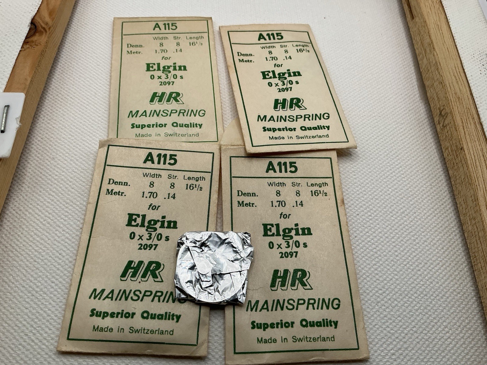 Vintage Elgin 3/0 & 0 Size HR Nos Mainsprings (4) See Pics