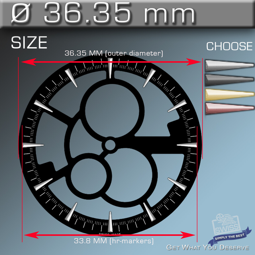 SKELETON DIAL, ETA 2824, SW200, ST P6-15 Ø 36,35 MM, BLACK, SILVER, APPLIED HR-M