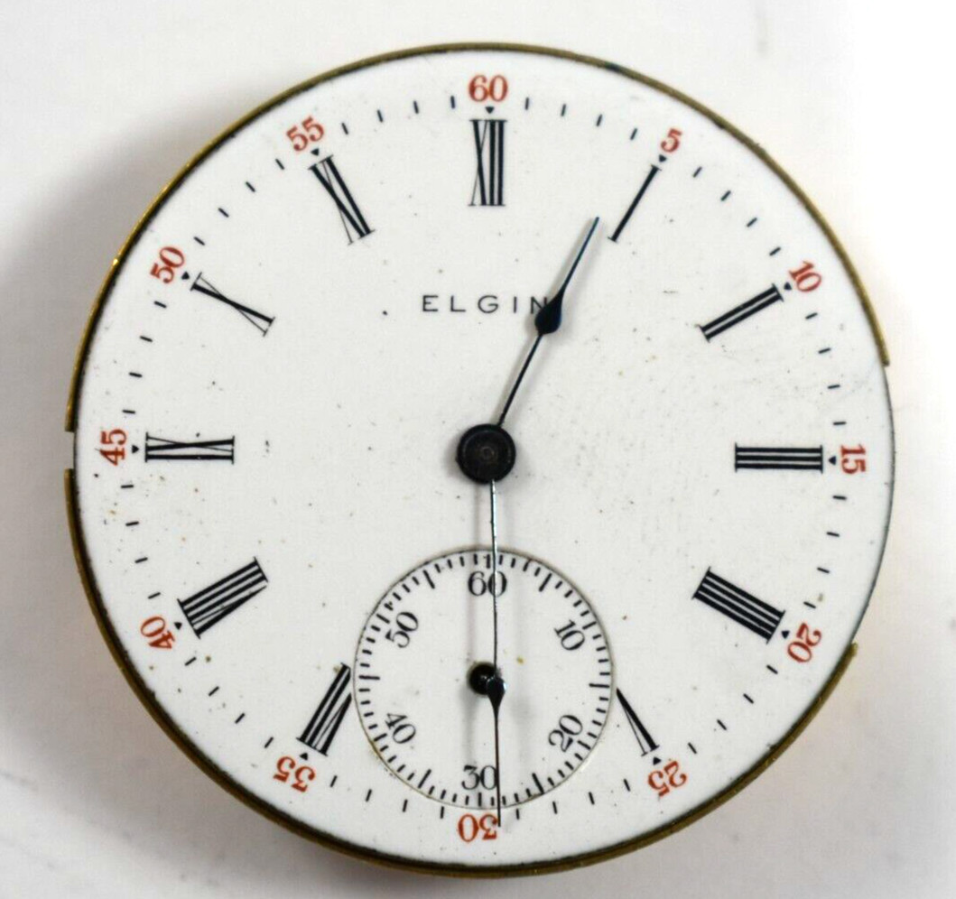 1925 Elgin Grade 325 6s 15J Hunting Pocket Watch Movement lot.t